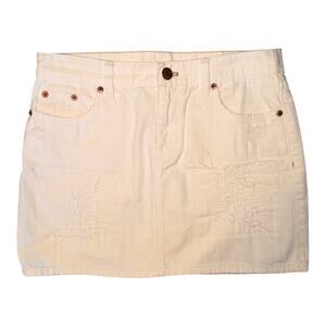 J.Crew Women's White Size 4 Distressed Denim Mini Skirt Vintage Y2K